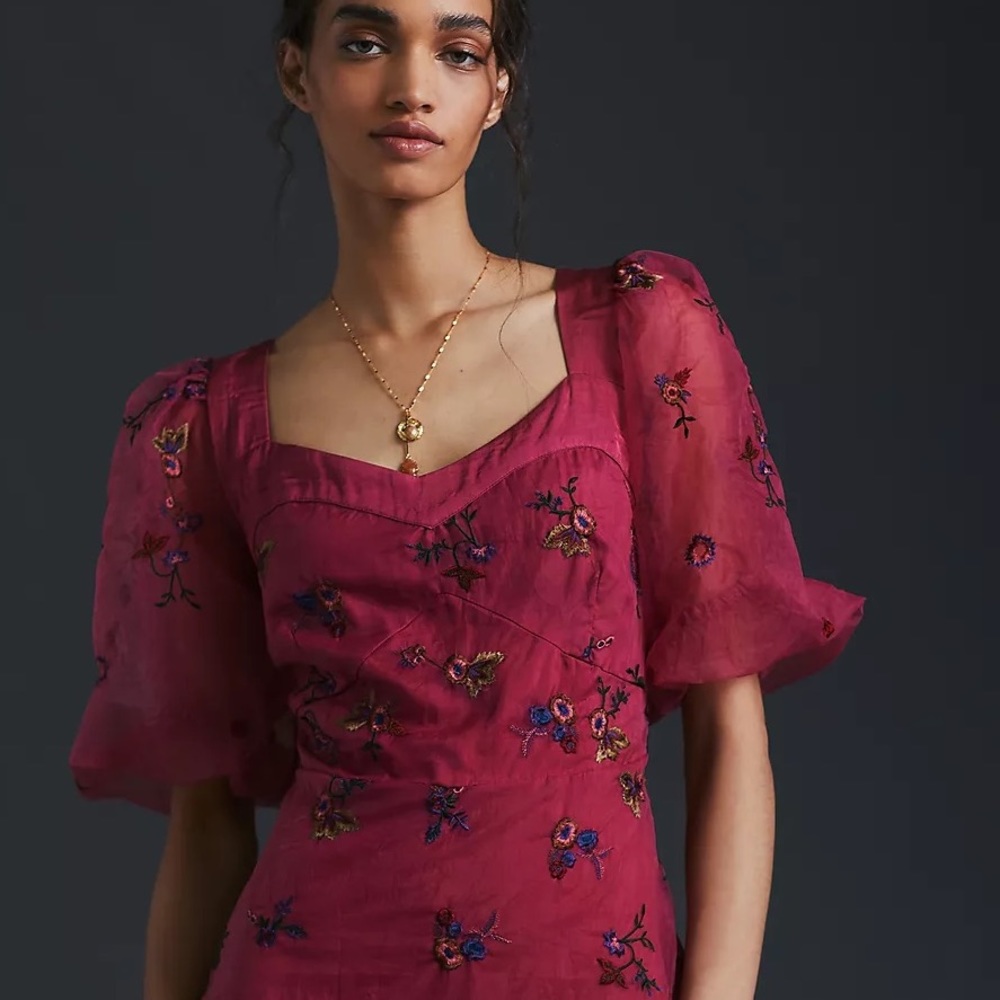 New Let Me Be Embroidered Maxi Dress By Anthropologie!!🔥🔥🔥 - Picture 4 of 16